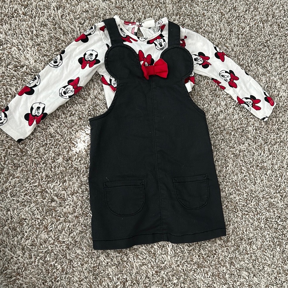 Minnie shirt and overall dress girl
